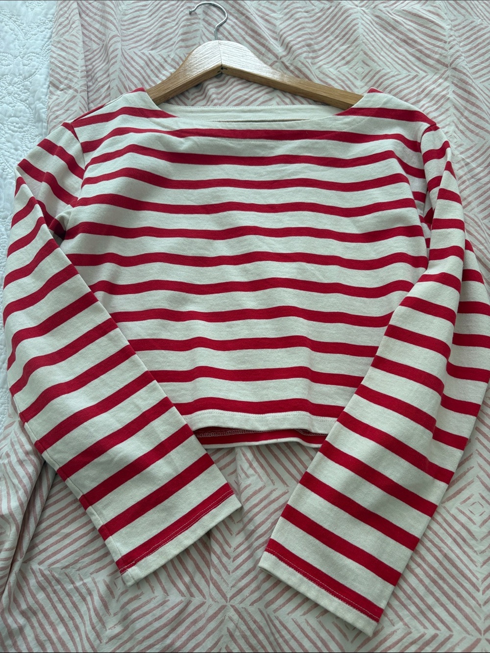J CREW CROPPED FIT RED STRIPE SHIRT- XXS